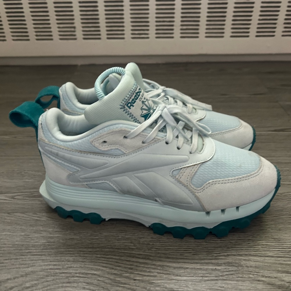 Reebok White and Teal Athletic Shoes